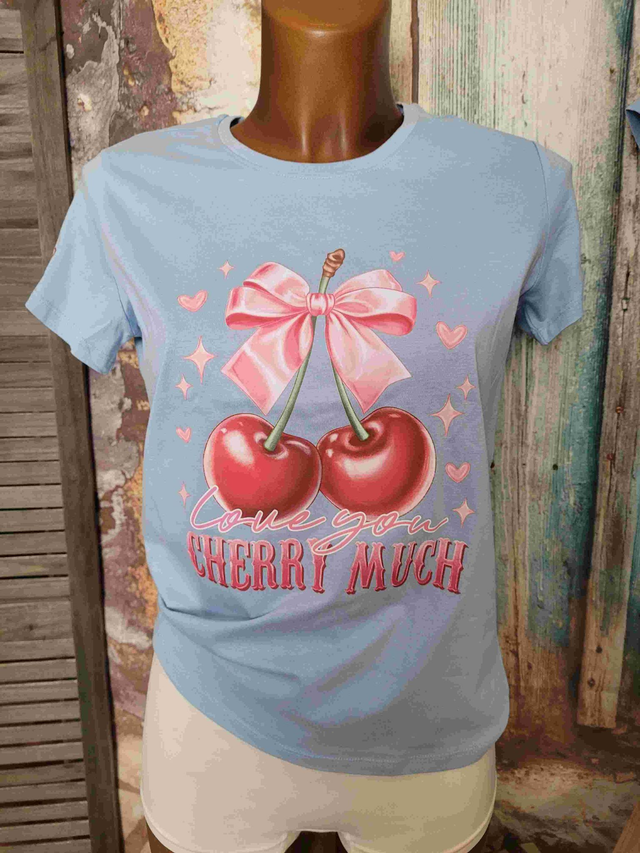 T-SHIRT FEMME BLEU CIEL(A102)