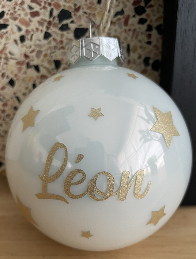 Boule de Noël en verre 8 cm - personnalisable