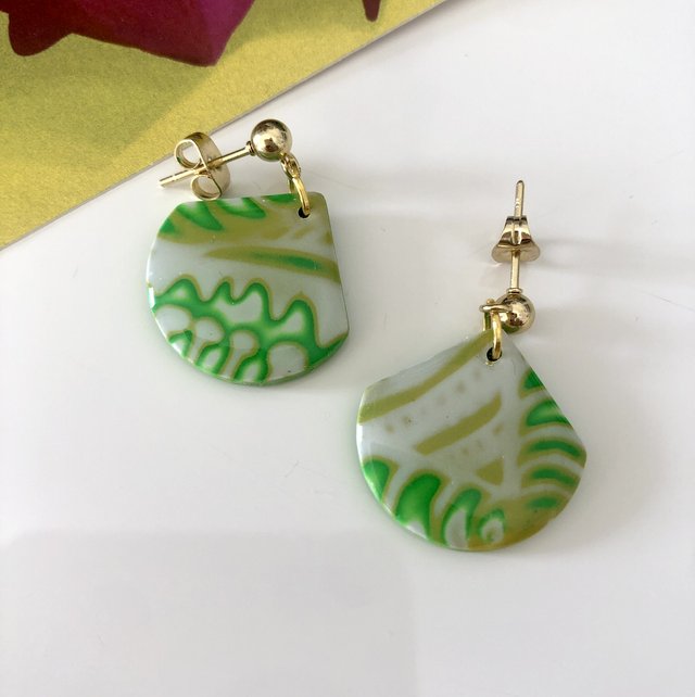 Boucles éventail tons de vert