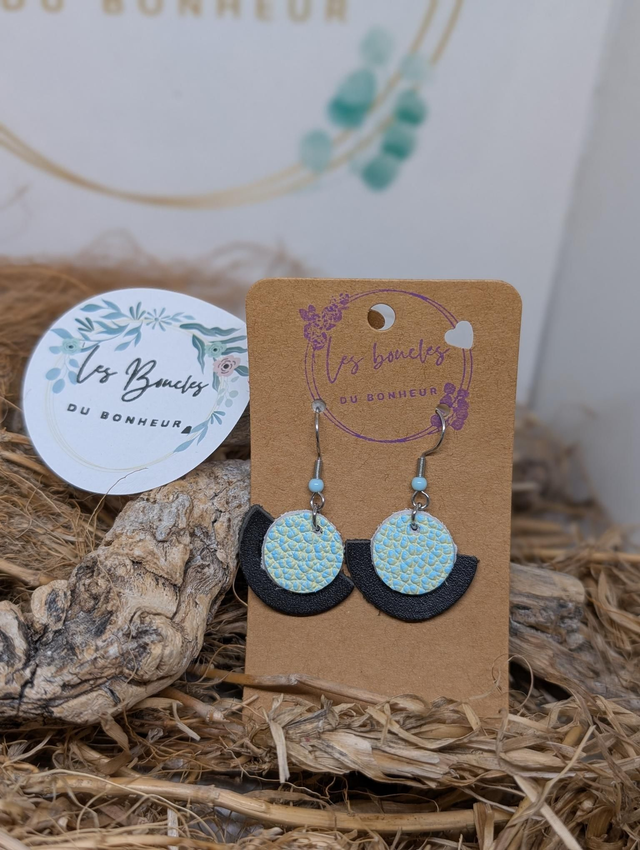 Boucles d&#039;oreilles Donatelle bleu noir do018