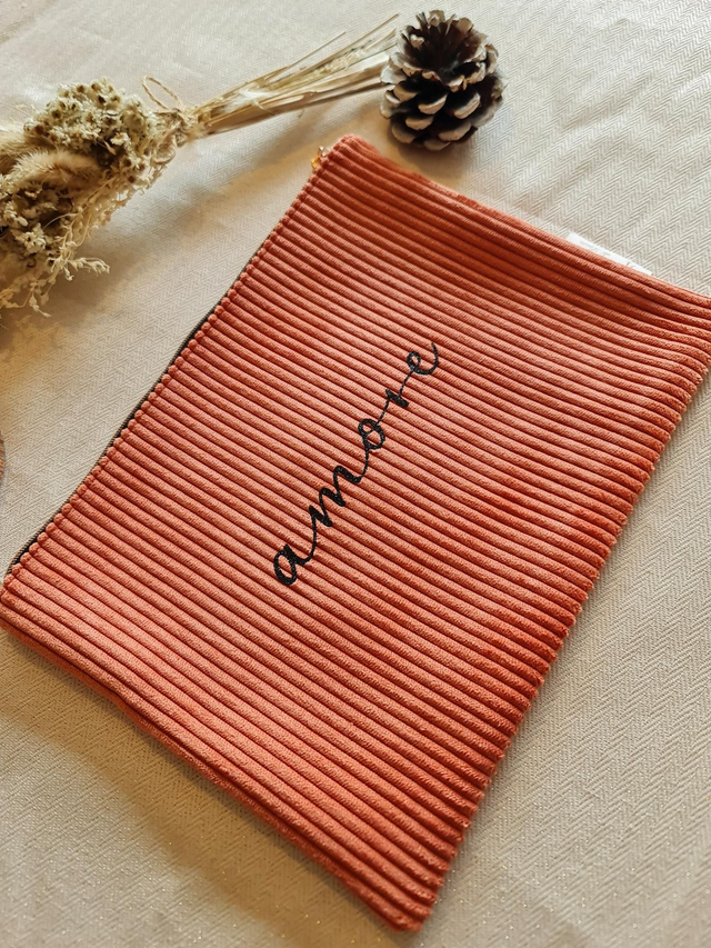 Grande pochette velours amore