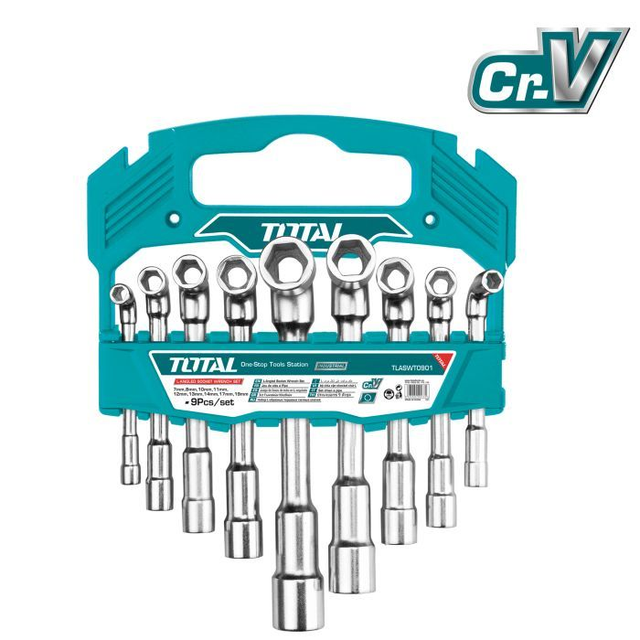 Juego de 9 Llaves de pipa  TOTAL  mod. TLASWT0901