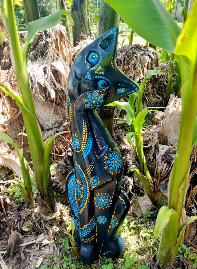 Décoration Chat en bois