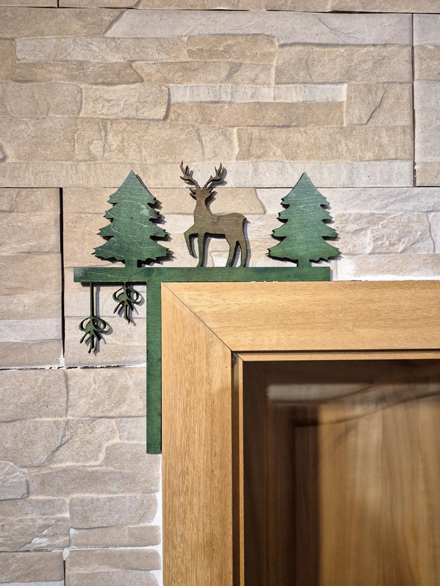 Décoration coin de porte renne 