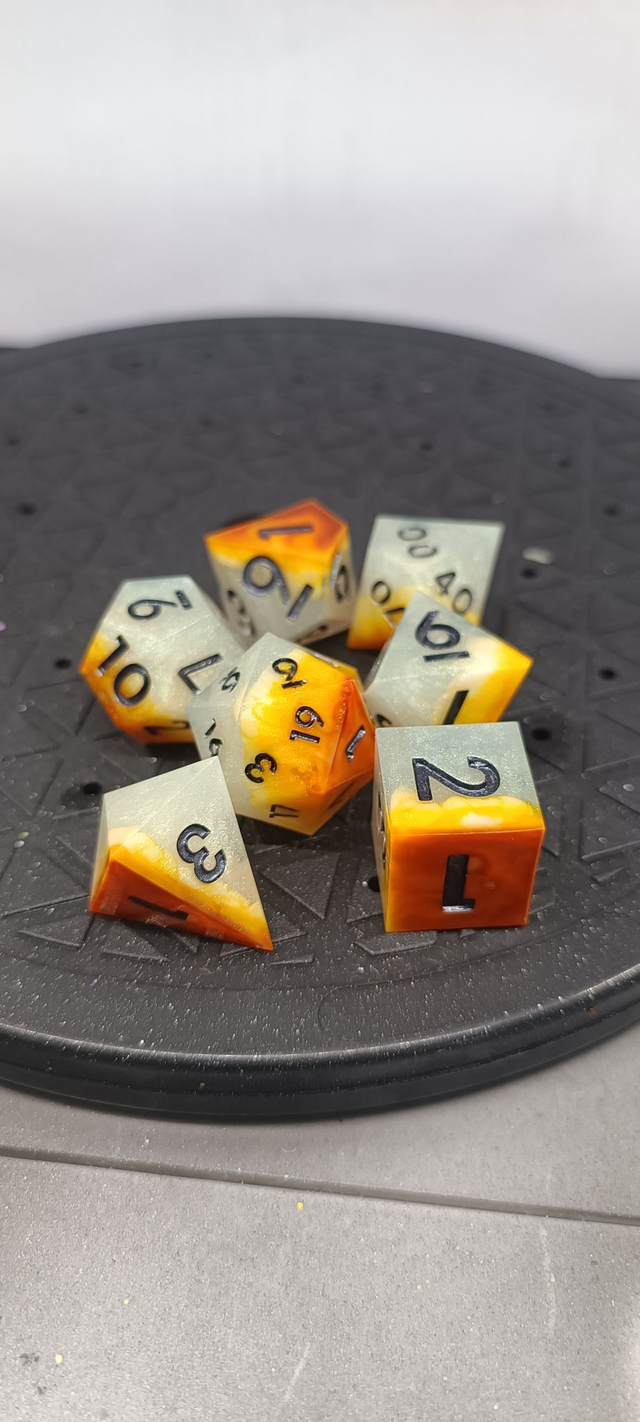 "Yellow Moon" Dice Set