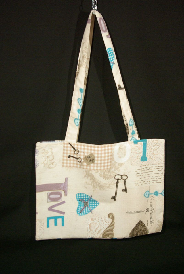 927-Tote bag "Love" sans fermeture L40 x H30 cm