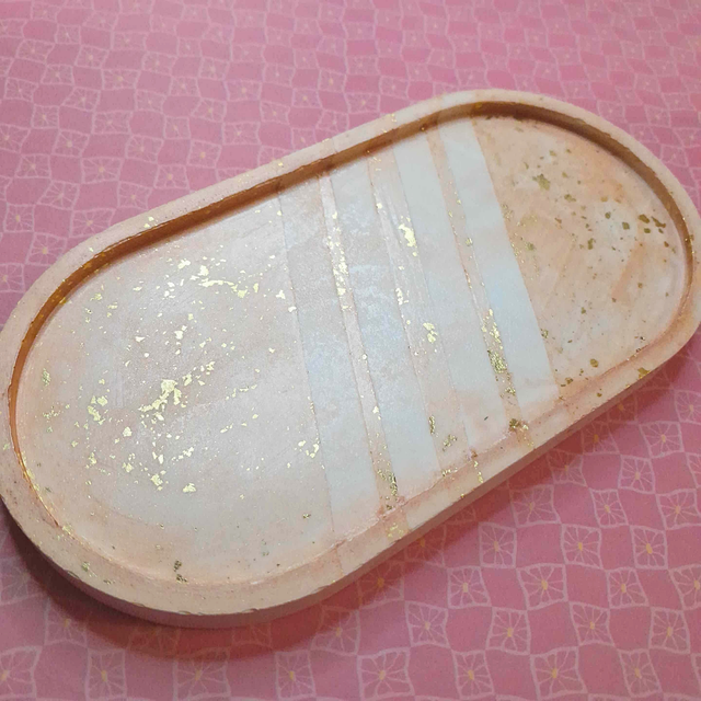 SOLA - Vide-poche - Éco-résine, pigments cuivre &amp; Feuilles d'or