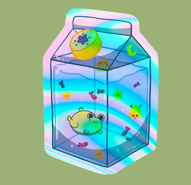 Froggy milk - sticker