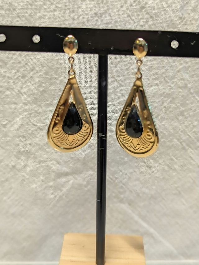 Boucles Maya émail noir