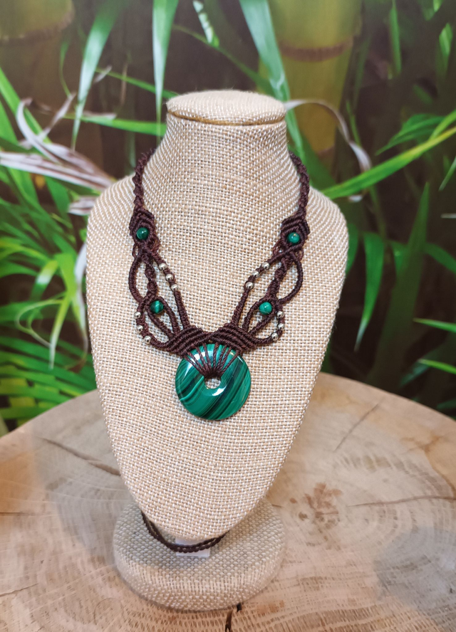 Collier donut en malachite