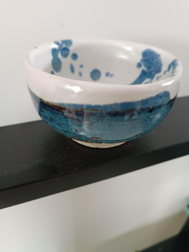 Bol tacheté bleu blanc 