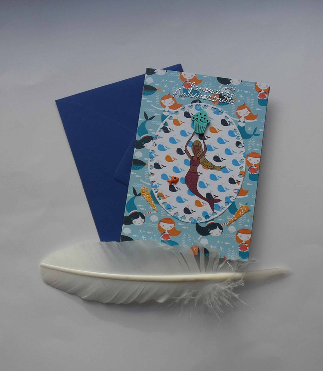 La carte artisanale de l&#039;anniversaire de la Sirène