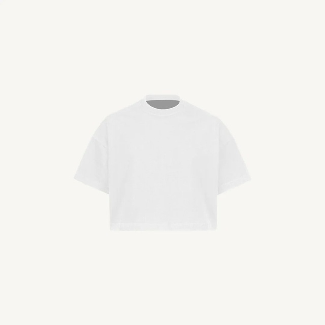 Tee white oversize crop woman