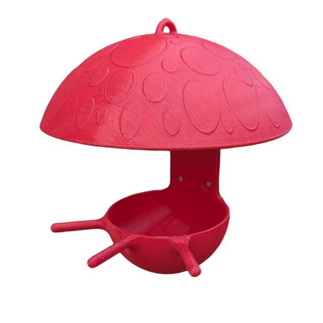 Mangeoire à oiseaux de la nature à suspendre ou murale en forme de champignon