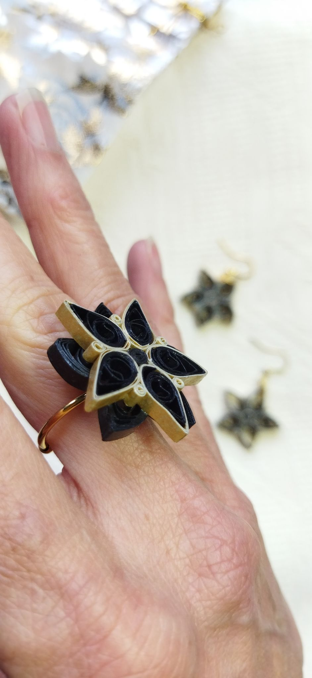 Bague Étoile nocturne éclatante doré