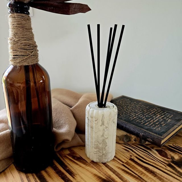 Diffuseur à tiges marbré beige 