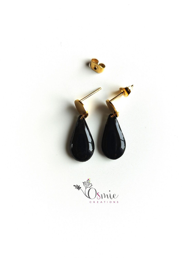 Boucles d&#039;oreilles - Collection Victoire - Noires