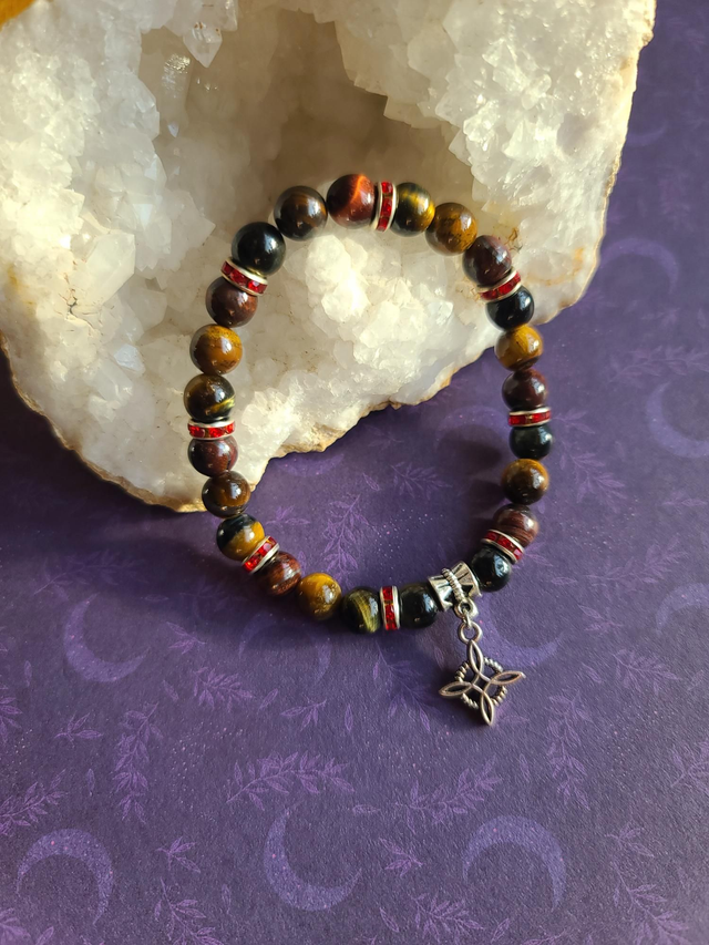 ​Bracelet Triple Protection : Les Trois Œils &amp; Nœud de la Sorcière