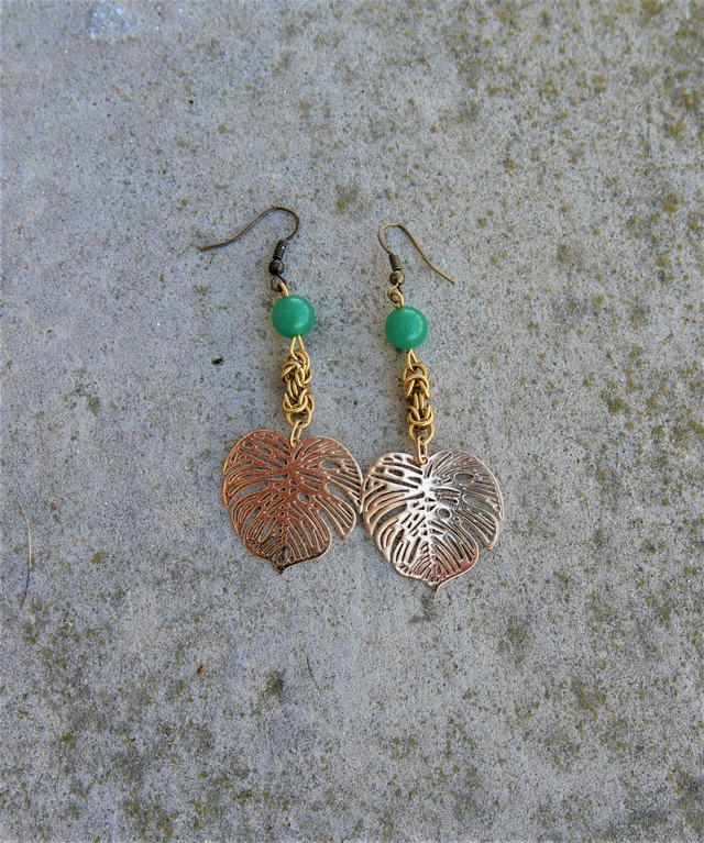 Boucle d'oreille Monstera