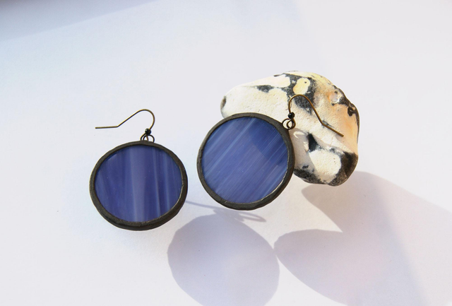 Boucles d'oreilles Unies ● Lavande striée 