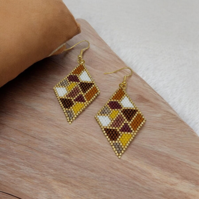 Boucles d'oreilles losanges formes géométriques