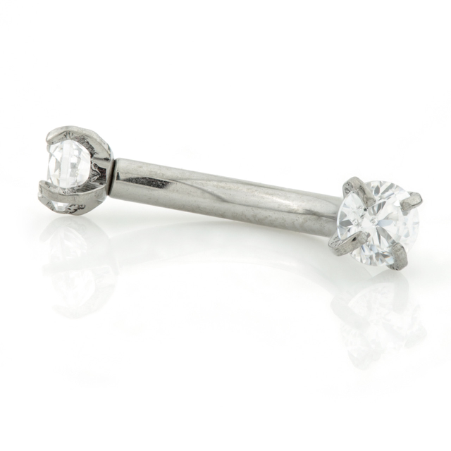 Titanium Rook Bar with Prong Set Crystals