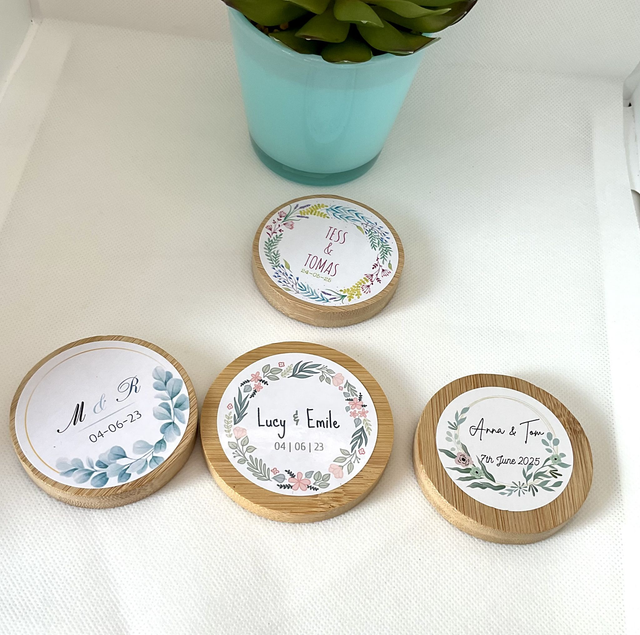 30 pieces  Personalised compact mirror for wedding favours.
