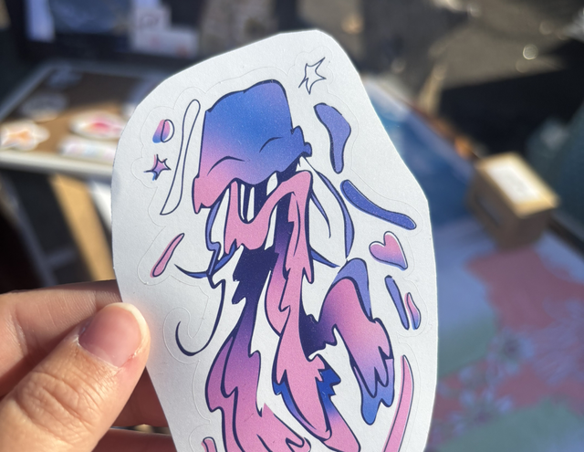 Sticker - Méduse violette 