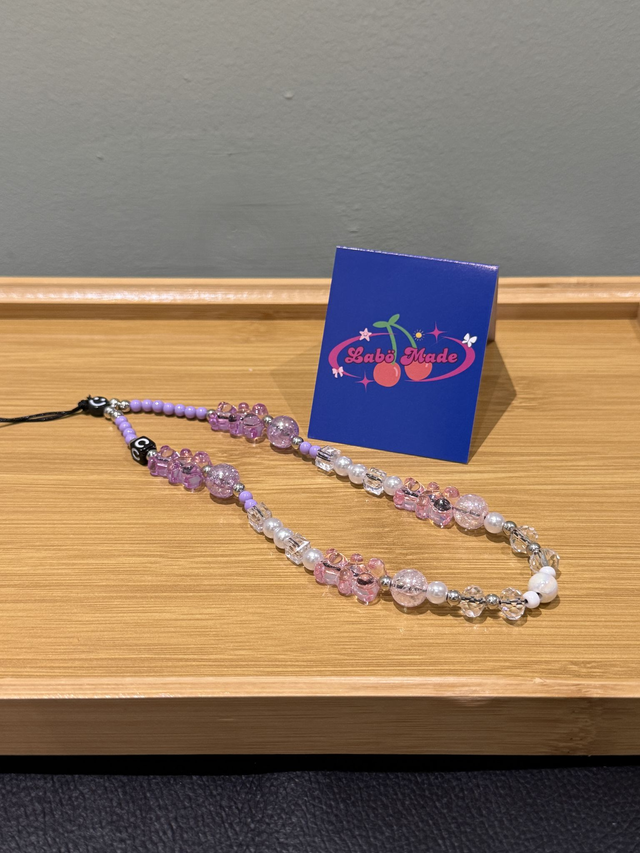 Lilac Jelly Bear Charm Strap 