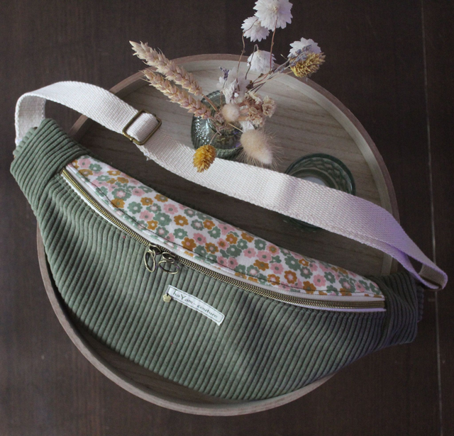 Sac Banane Fleurie verte