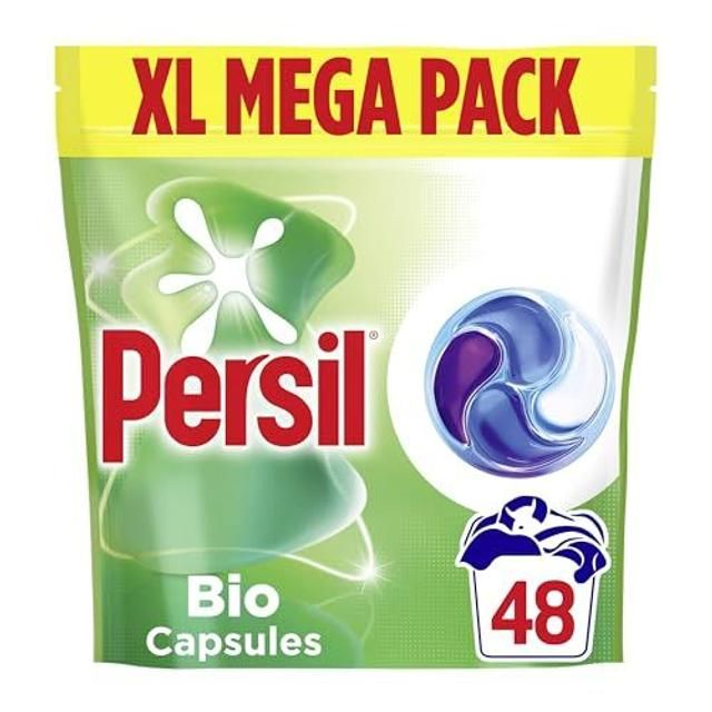 Persil Bio 4 In 1 Fast-dissolving Laundry Capsules, Lifts Stains 1st Time While Leaving Laundry Fresh Even In Quick &amp; Cold Washes 48 Washes
