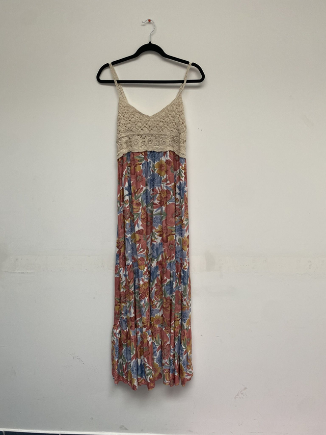 Robe bohème fleur bustier crochet