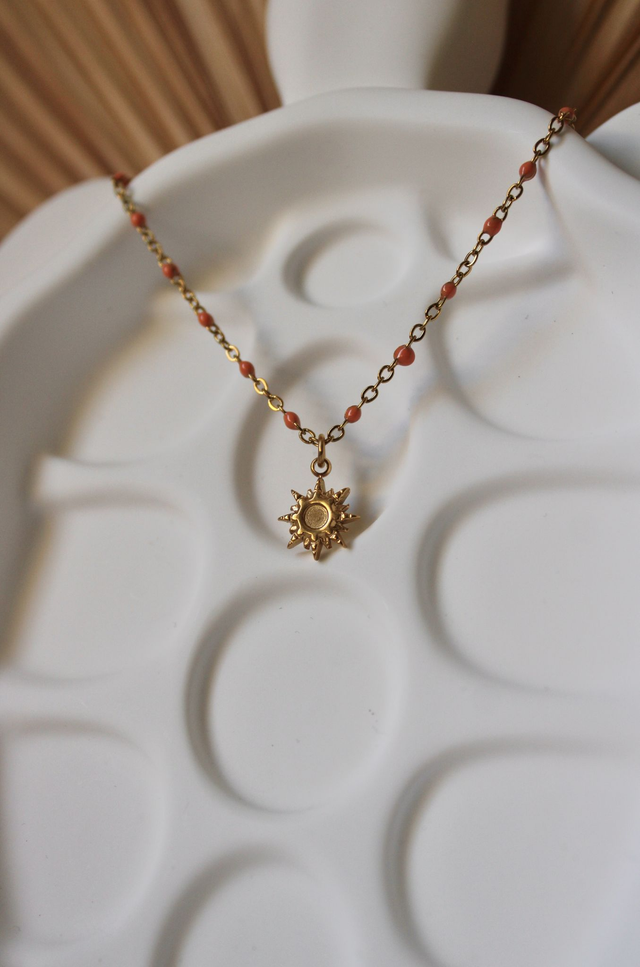 Bracelet de cheville orange et soleil 