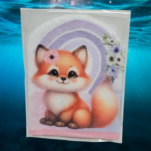 Gant de toilette renard artisanale enfant