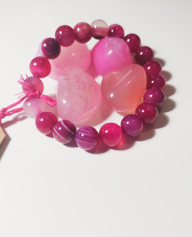 Pinkki Akaatti (10 mm)