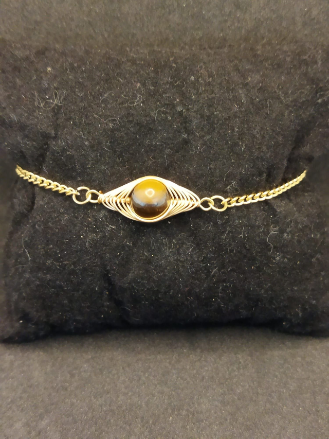 Bracelet réglable en œil de tigre