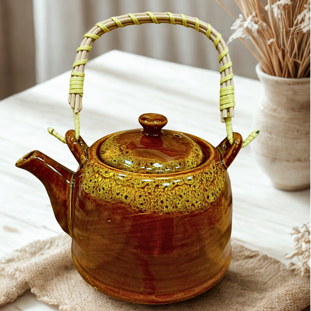 Tetera artesanal de cerámica Tierra