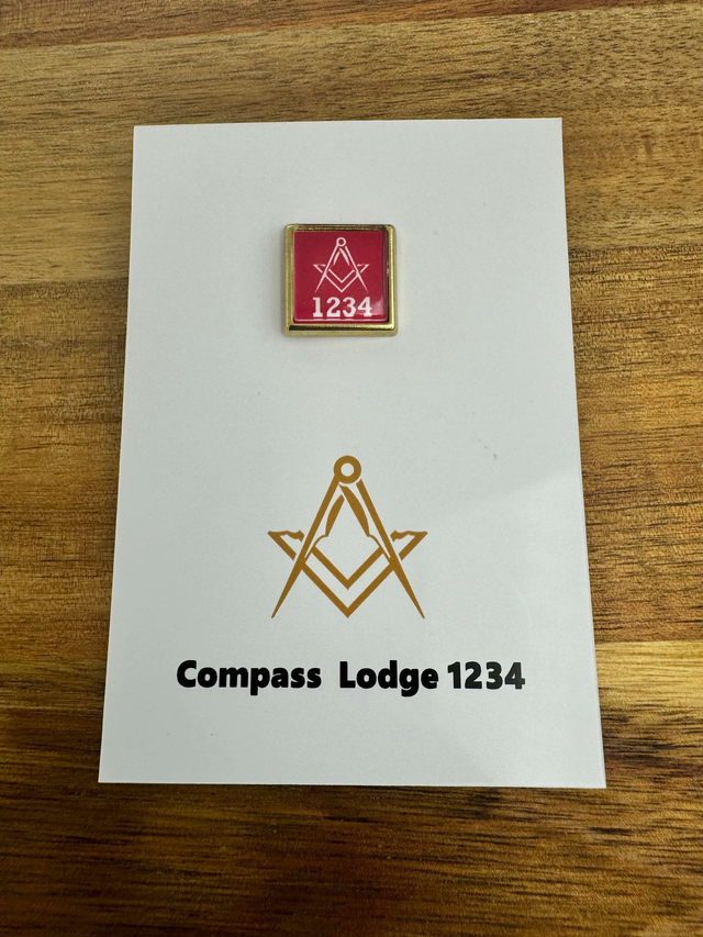 Custom Lodge Lapel Pin - Red Square