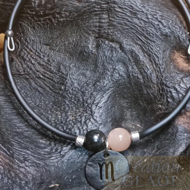 Scorpion (hématite non magnétique et pierre de soleil)