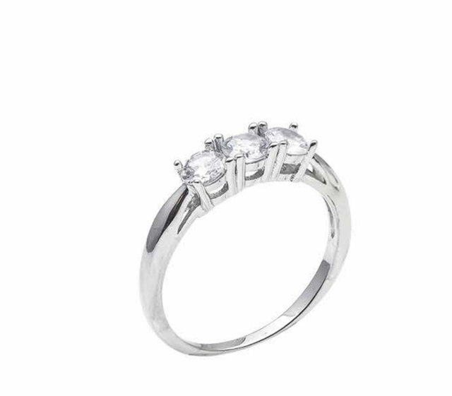 anello 3 pietre in argento 925