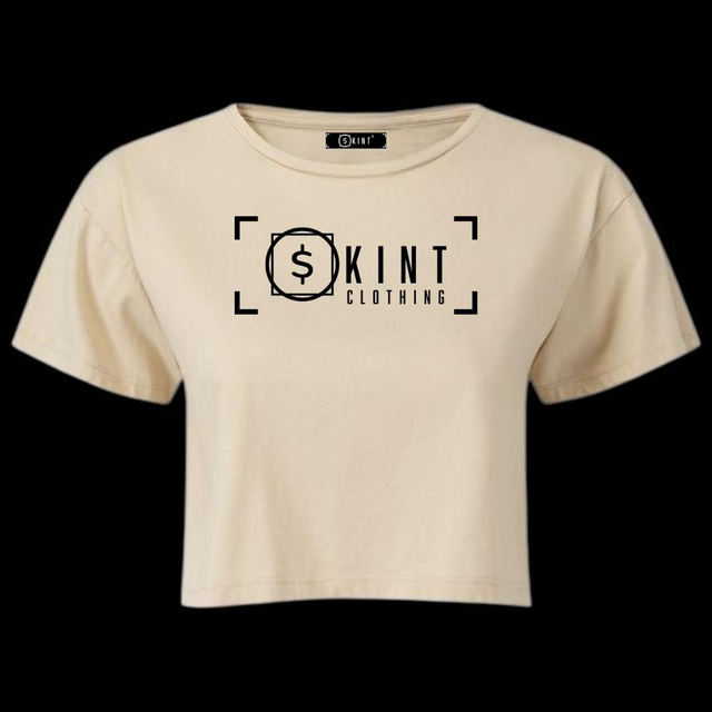 Skint Crop Top Velvet-Tee [Nude]