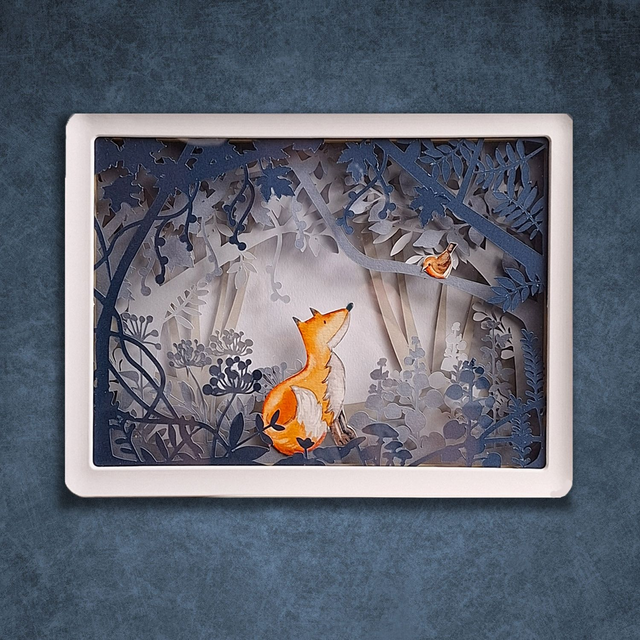 Shadow Box "Volpe - 1" con luce Led 