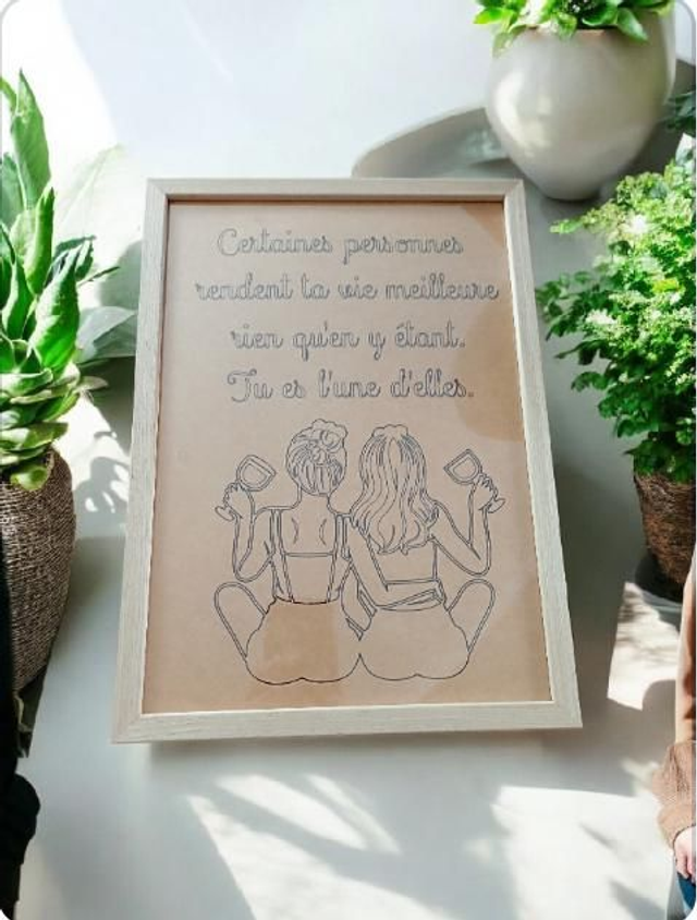Cadre avec citation "pour les amies" 