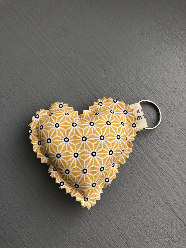 Porte-clés coeur  Etoiles Jaune