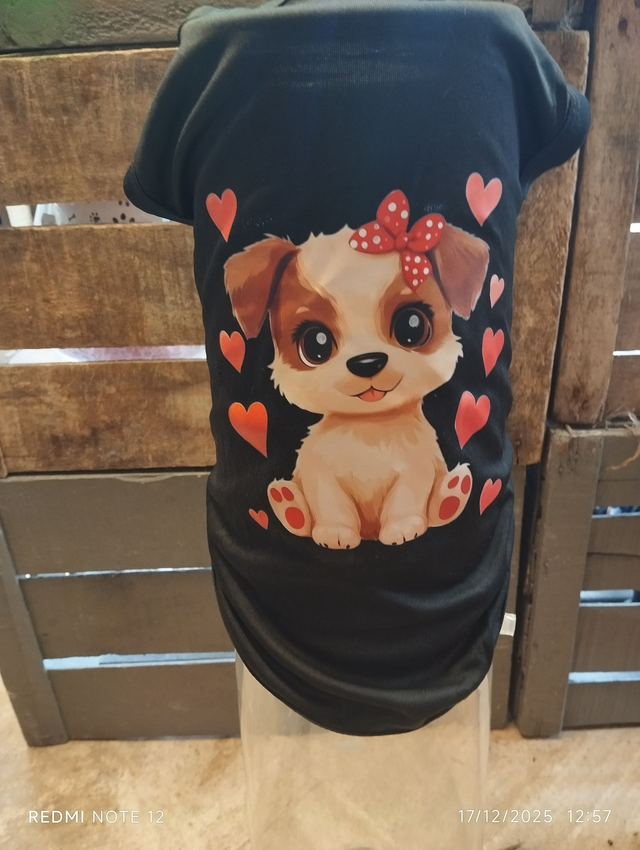 tee shirt chien coeur L