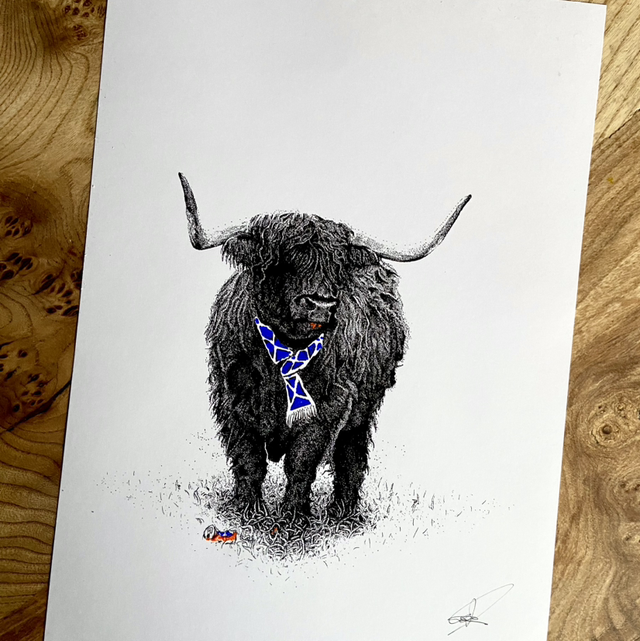 Hamish on the bru (limited edition print)
