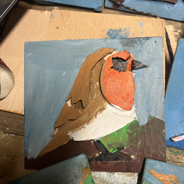 Red robbing postcard