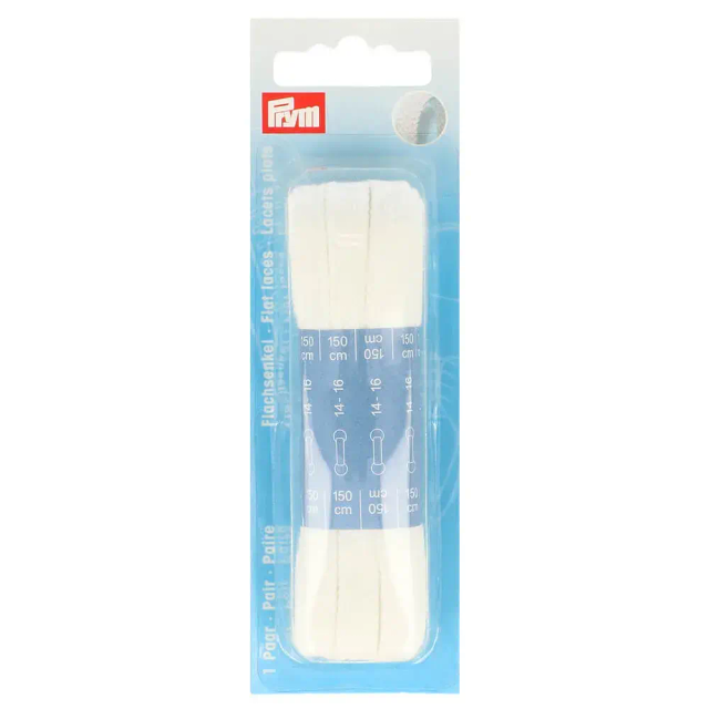 Veters 150 cm plat wit (974743)