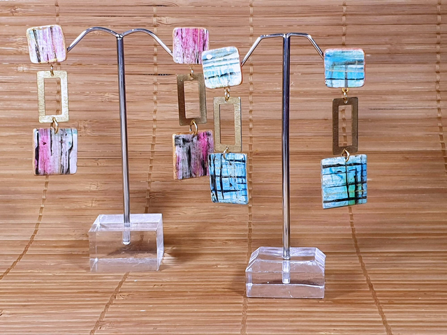 Boucles d'oreilles carrées Collection ÉKla