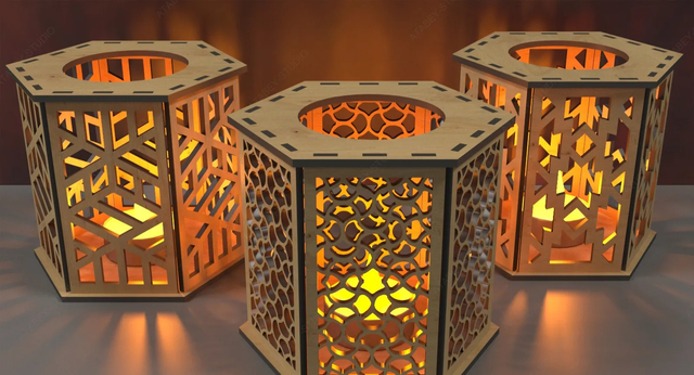 ✨ Lanternes en bois gravé – Artisanat lumineux